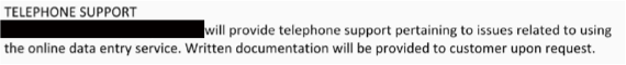 Screenshot of telephone support information offered by a bad digital directory company. 