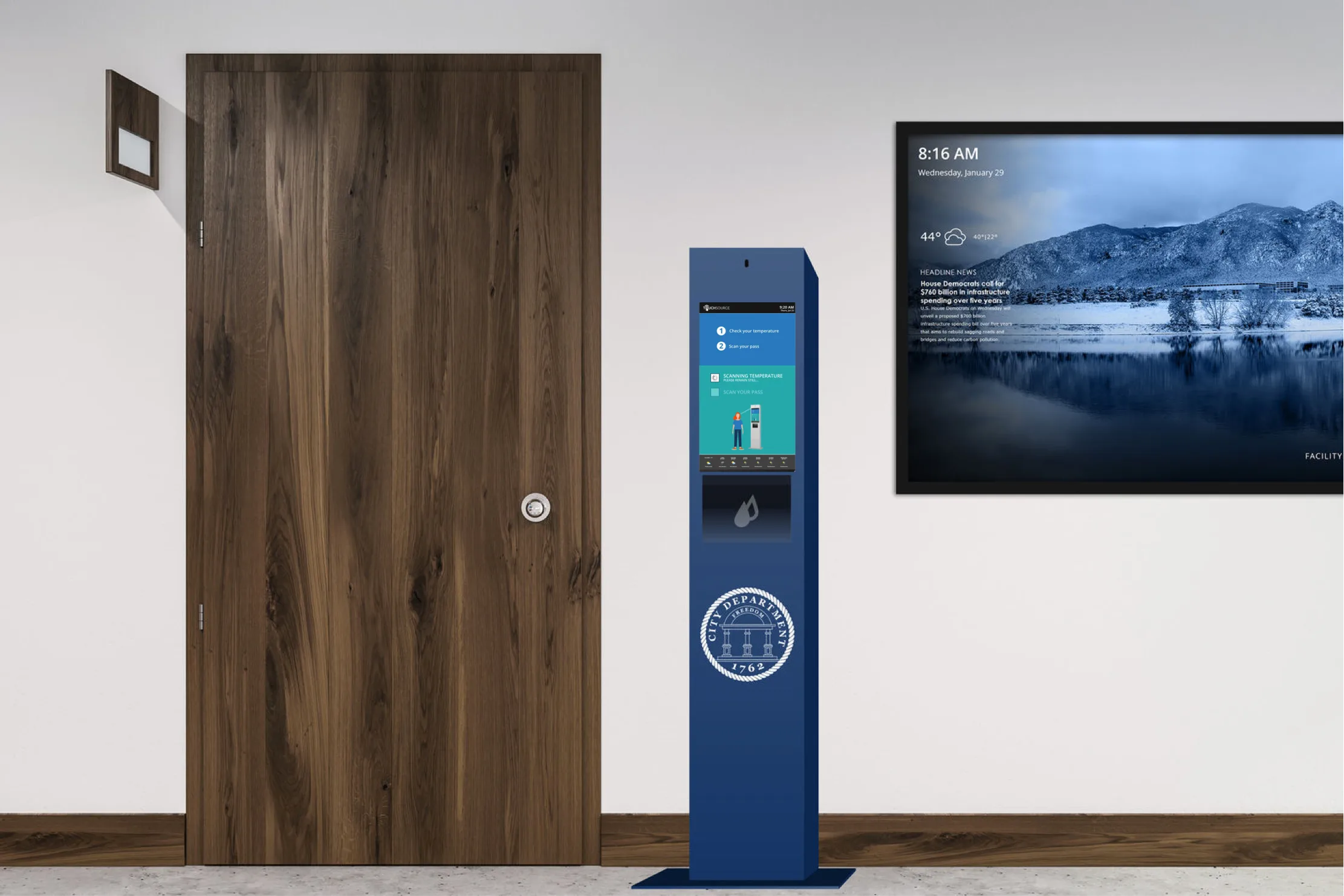 TouchSource Wellness Kiosk with Employee Screening
