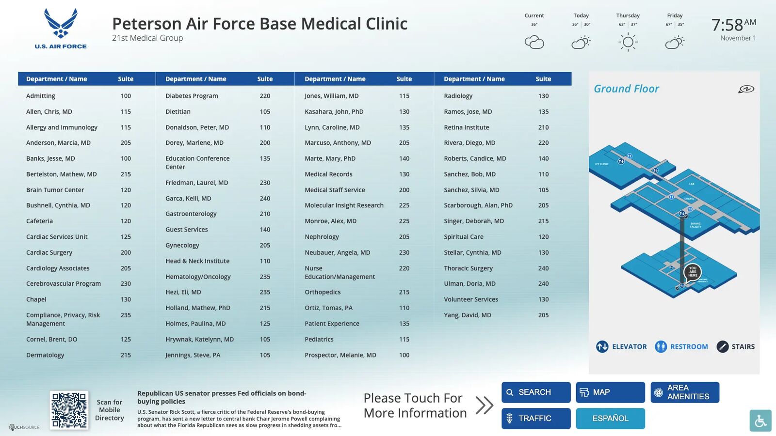 Peterson Air Force Base Medical Clinic - TouchSource Peterson Air Force Base Medical Clinic