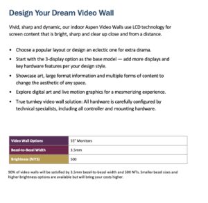 TouchSource Video Walls Configuration Options - design to your space and imagination