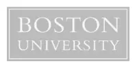 Boston University wordmark in a pale gray box logo image