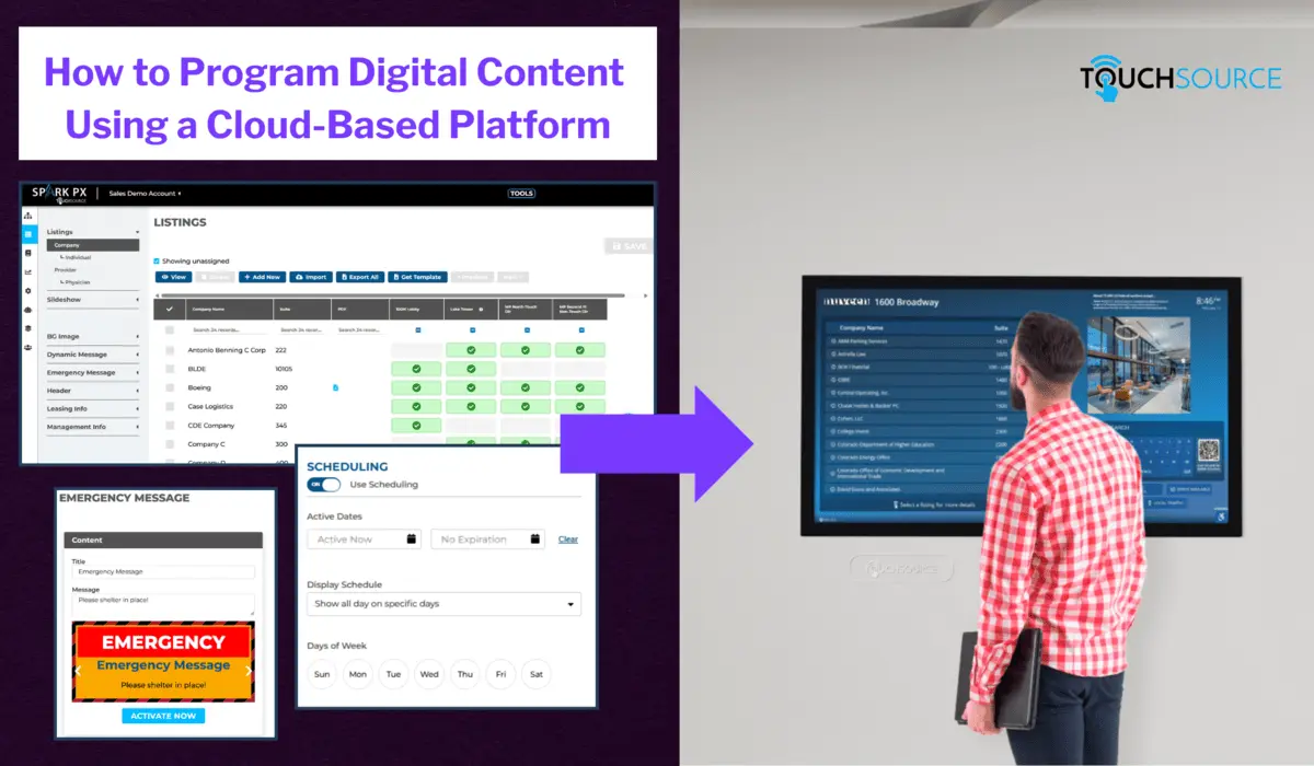 how-manage-digital-signage-content-with-touchsource-spark-px-platform-features - TouchSource how three touchsource spark px features can be used to manage digital signage wall display content