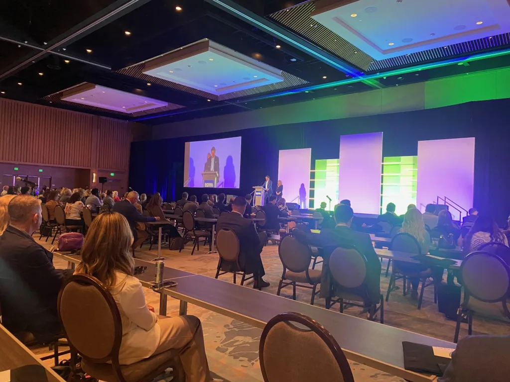 opening session with speaker with audience prepared to watch at BOMA MRE 2026